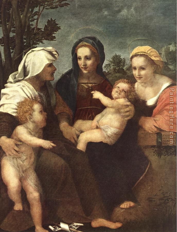 Madonna and Child with Sts Catherine painting - Andrea del Sarto Madonna and Child with Sts Catherine art painting